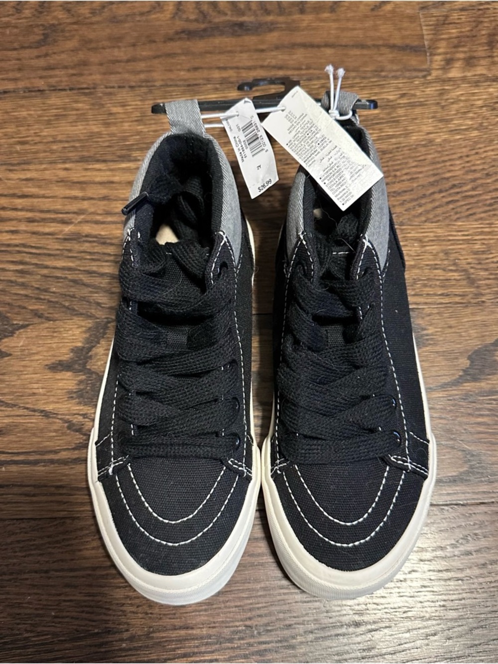 NWT Old Navy Boys Skater Sneakers High Top Black 2